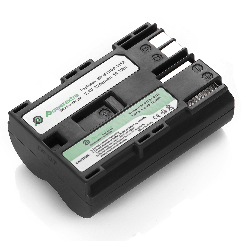 2 x 2200mAh BP511A Battery for Canon EOS 20D 30D 40D 50D 5D BP512 BP511